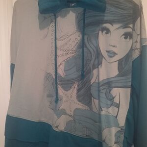 Disney Teal and Gray Cowl Neck Sweater